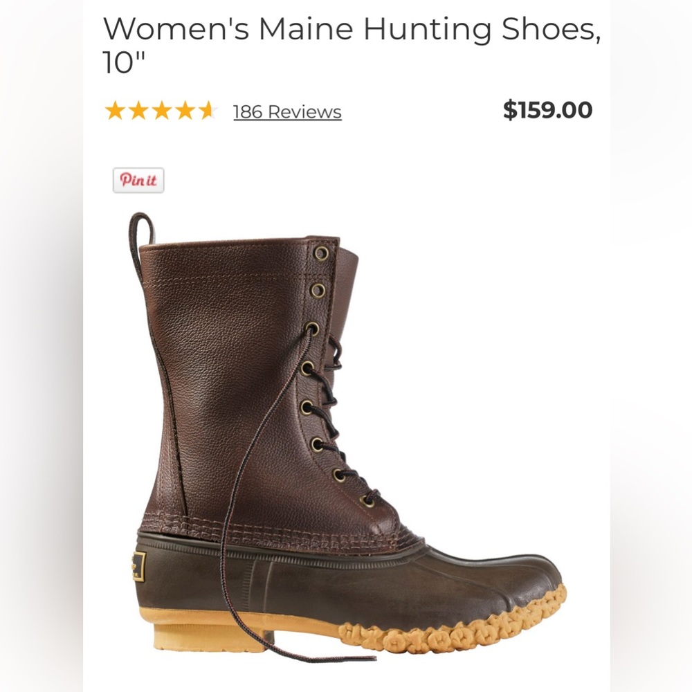 LL Bean Women's Brown Maine Hunting Boots